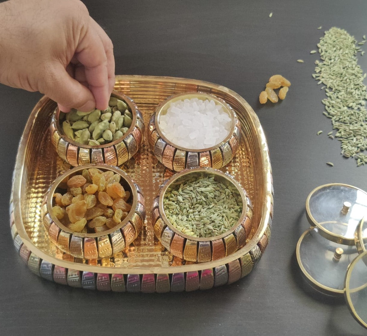 brass mukhwas box