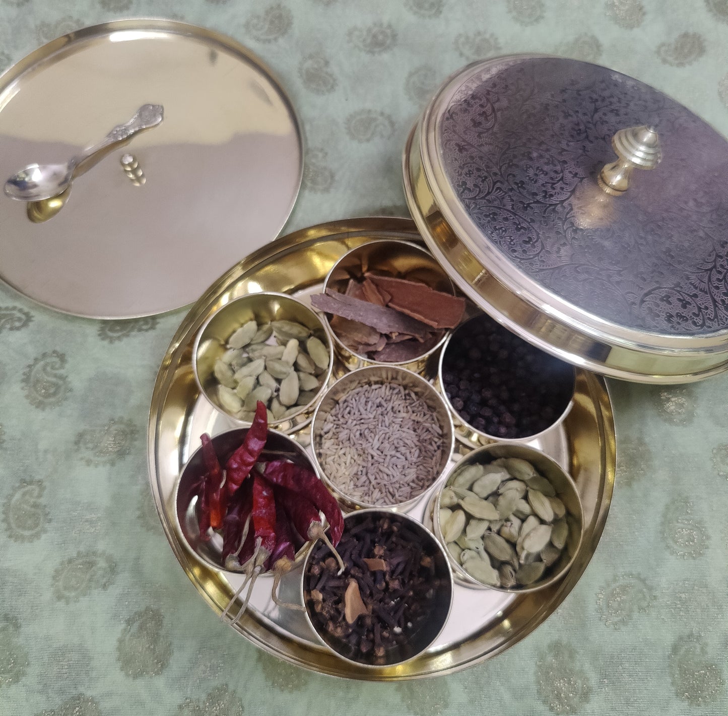 brass masala box