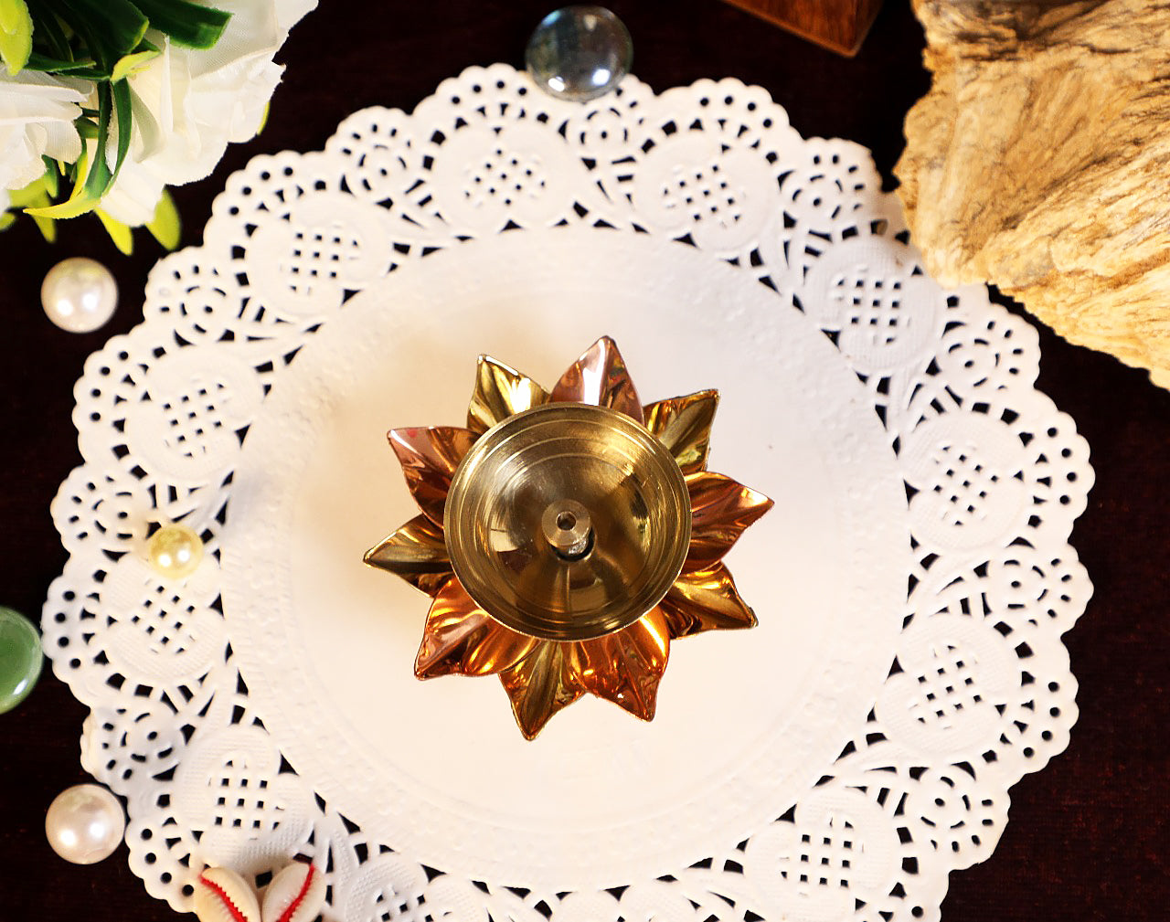 lotus diya brass