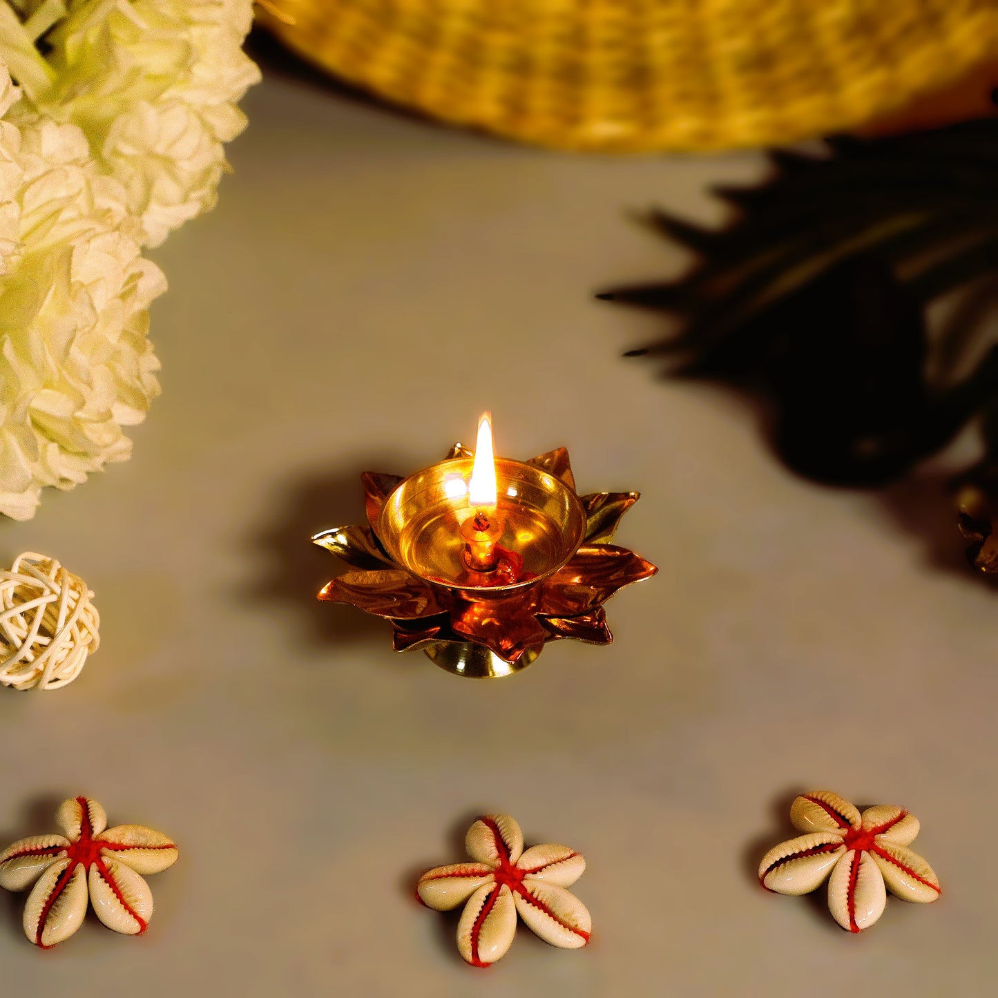 lotus diya brass