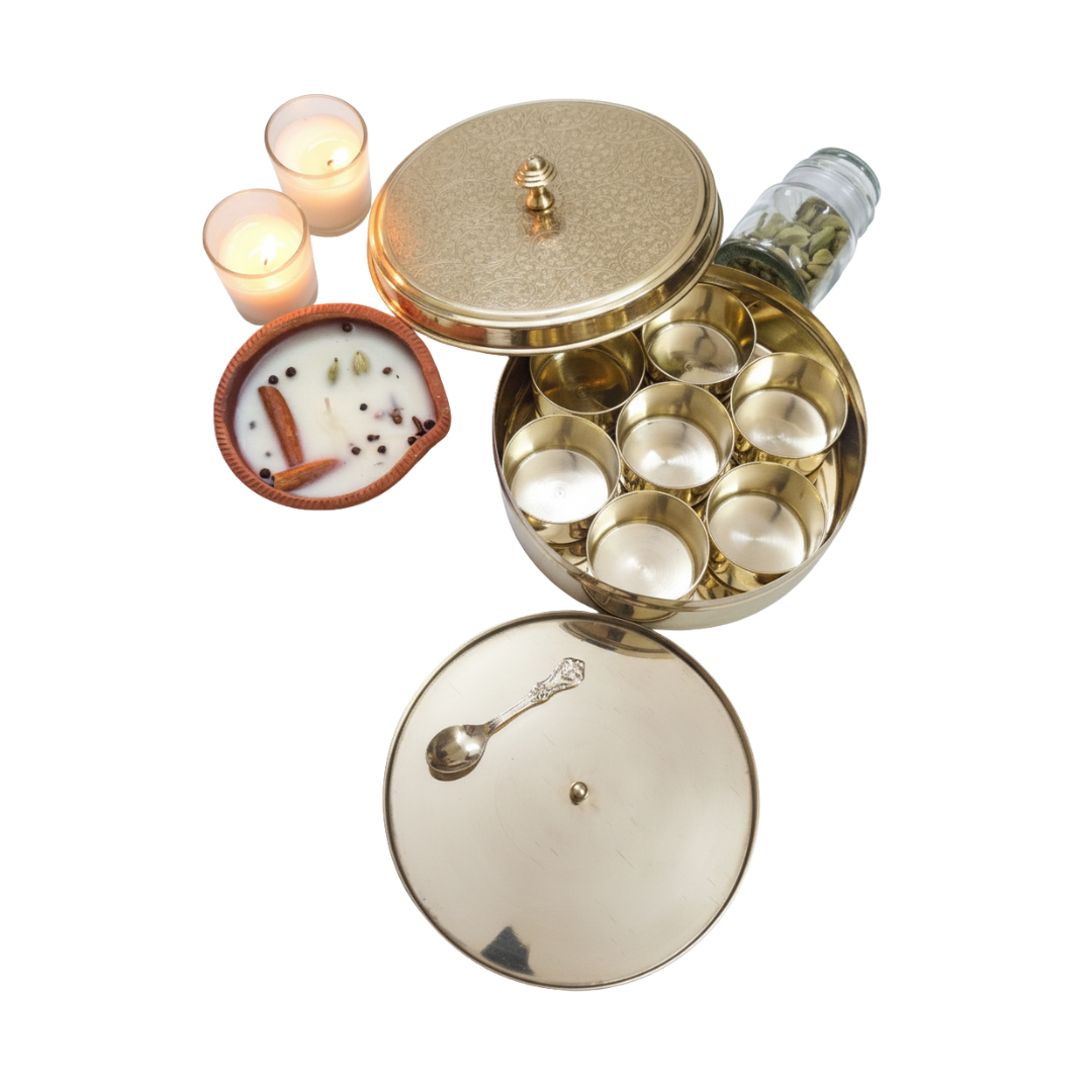 brass masala box