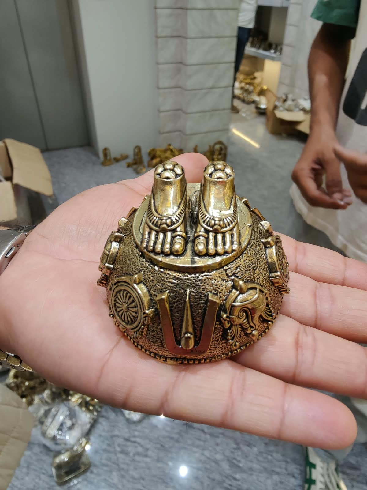 Brass Charan Paduka – Auspicious Footprints of Lord Vishnu