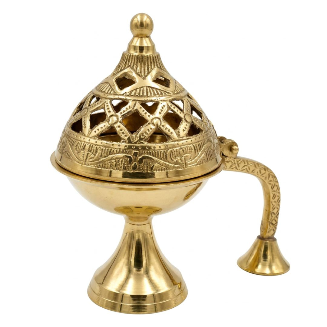 Pure Brass Loban Burner | Dhoop Dani | Incense Burner for Pooja & Home