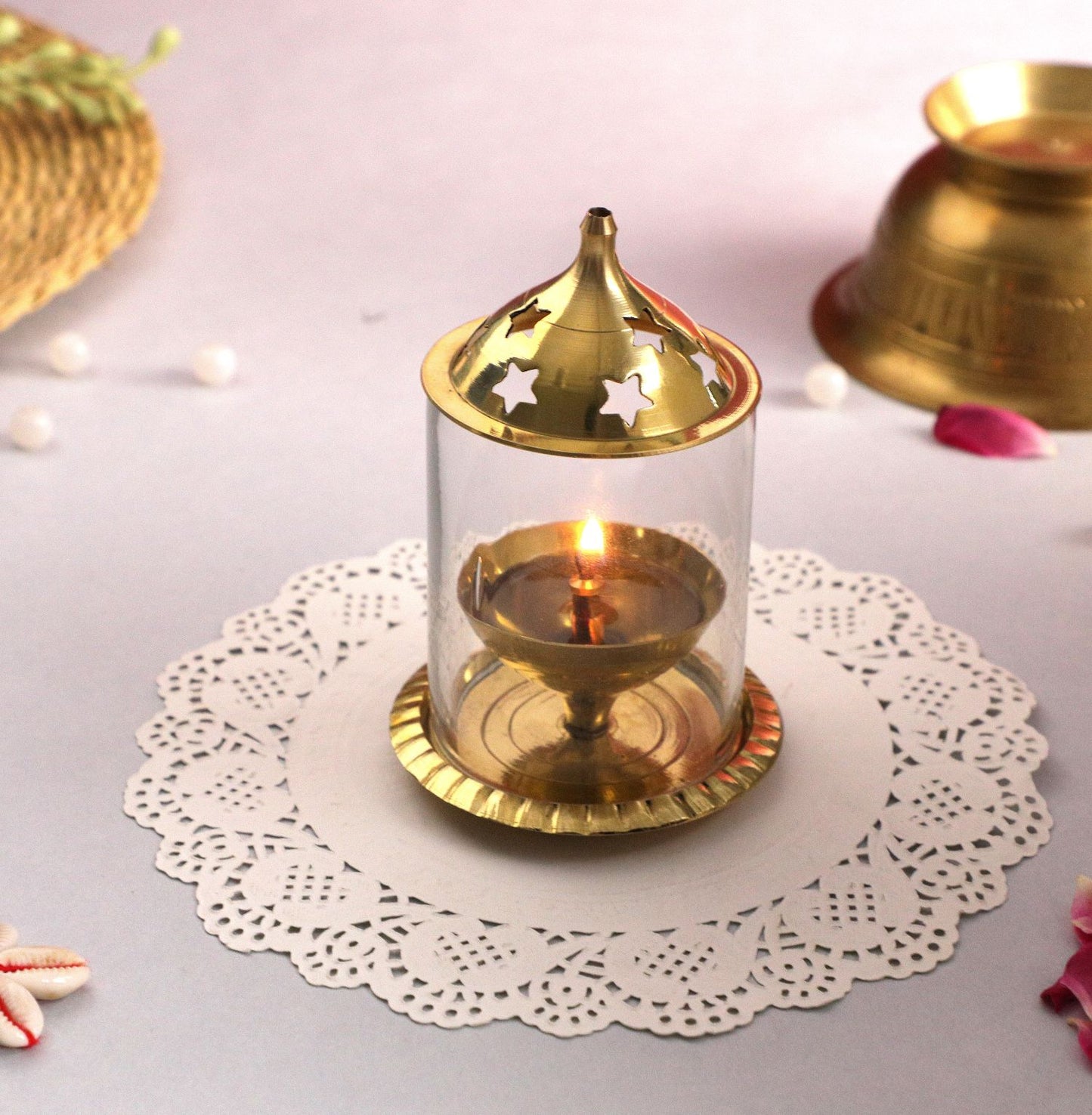 brass akhand diya