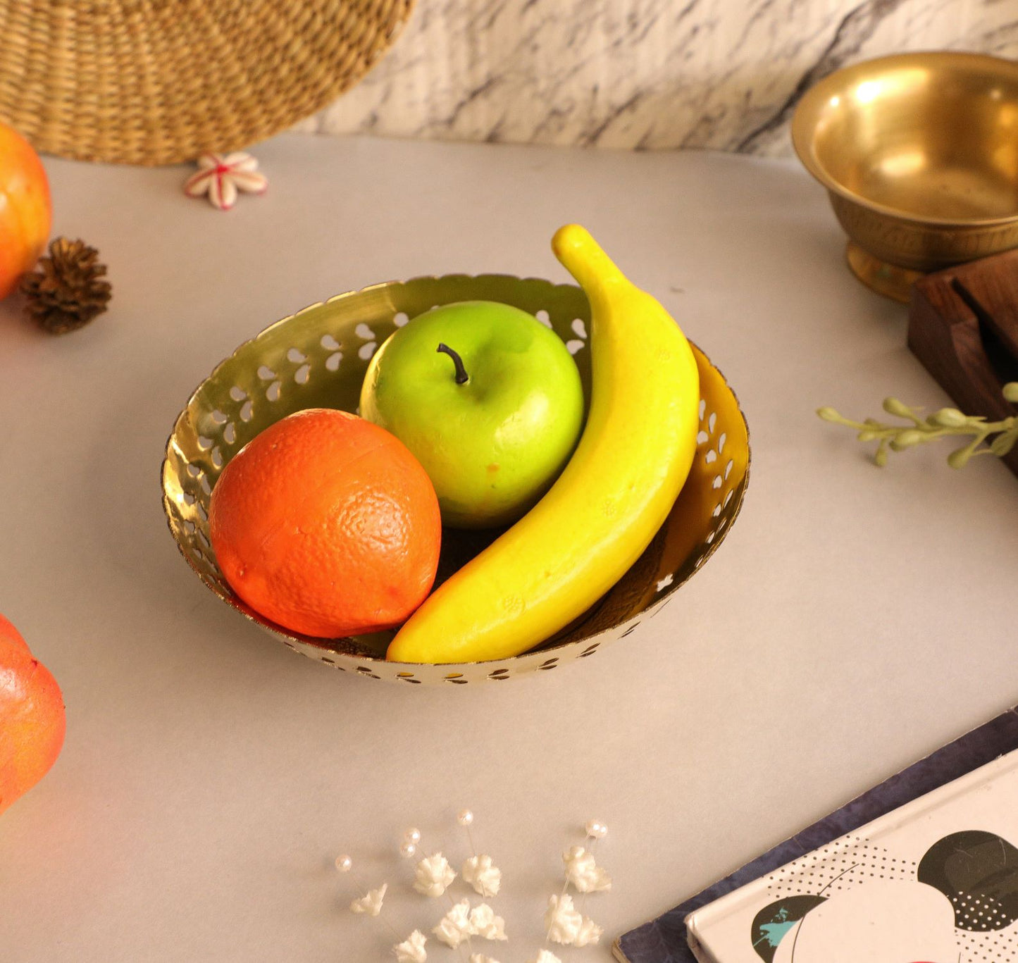 fruit bowl brass
