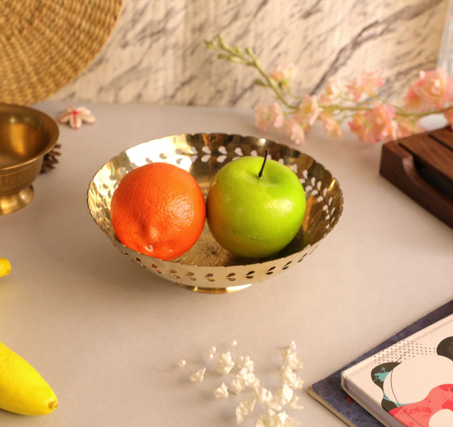 fruit bowl brass