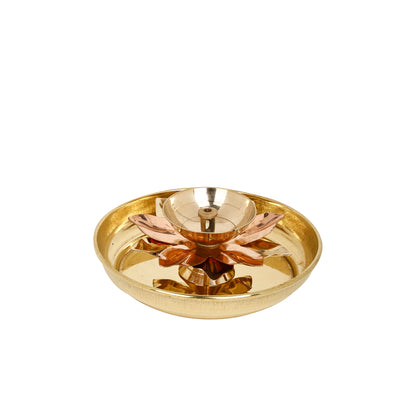 diya and plate set brass