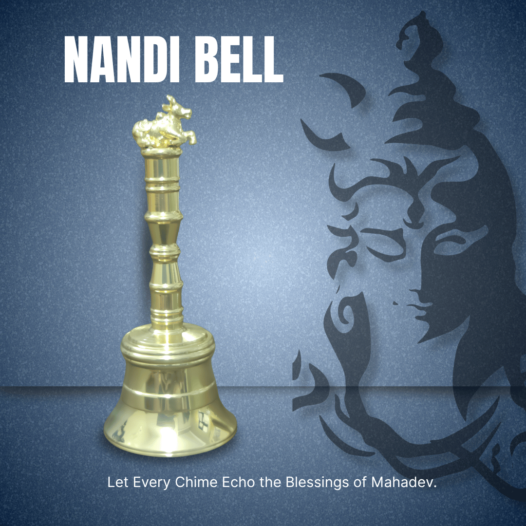 Brass Nandi Bell with Shiva, pure and divine image