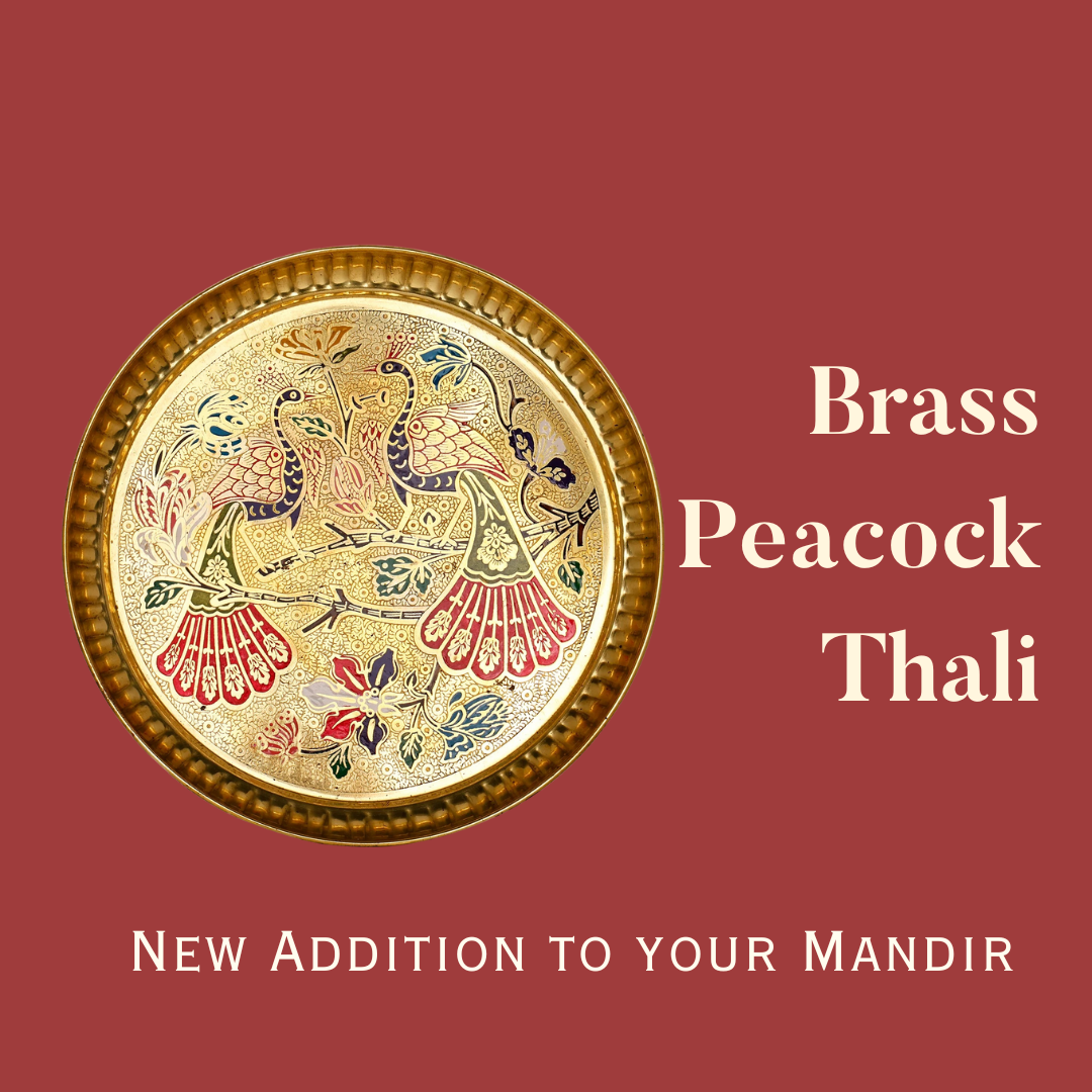 Brass peacock thali for pooja Designer Brass Plate with Peacock Design