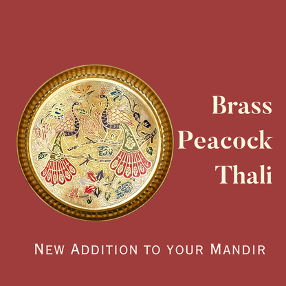 Brass peacock thali for pooja Designer Brass Plate with Peacock Design
