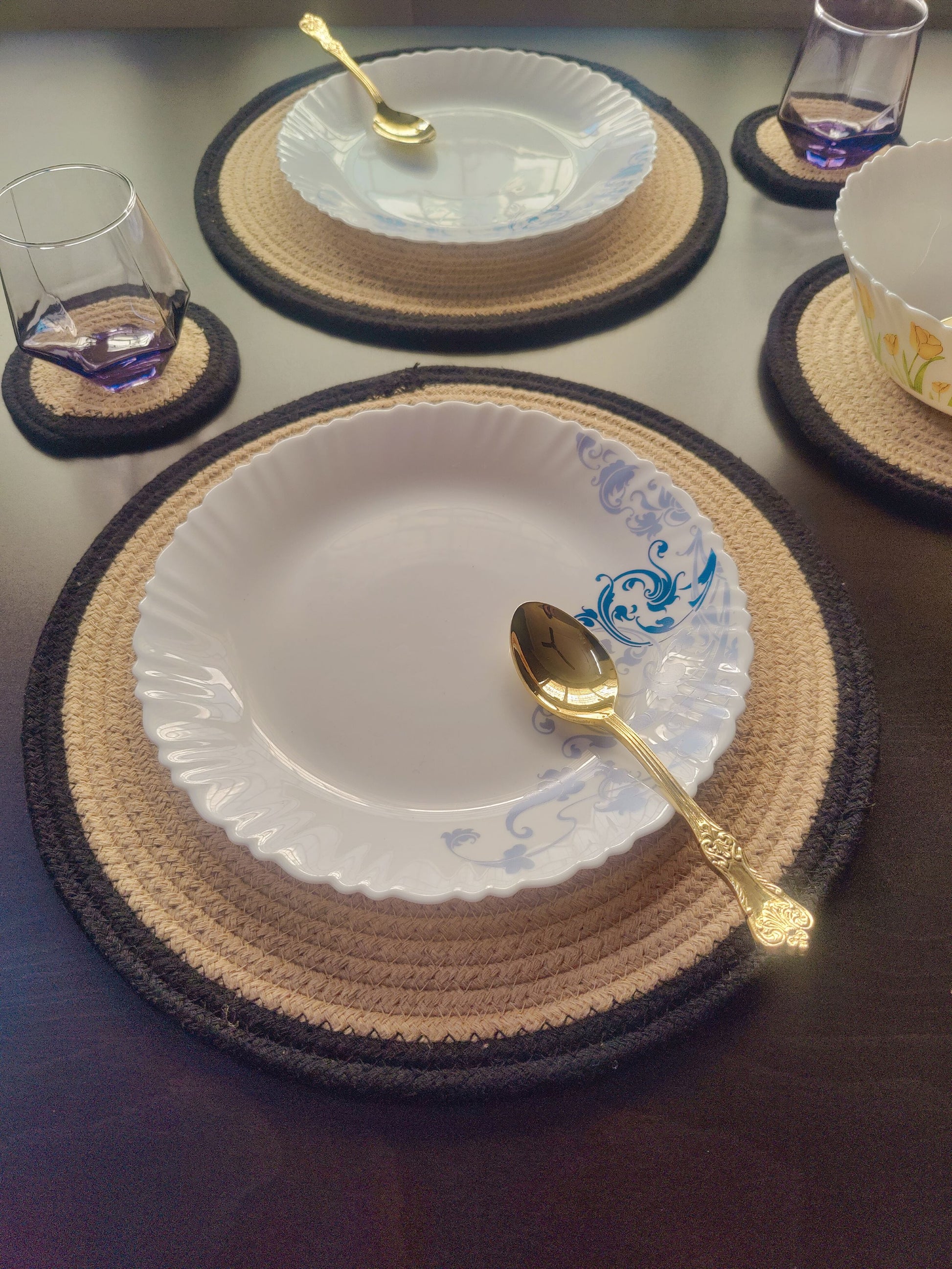 round table mats cotton