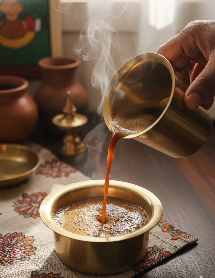 Brass Dabara Set for Filter Coffee | Authentic South Indian Tumbler & Bowl