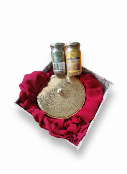 Spice and Herb Fusion Hamper – Brass Masala Box with 2 Spices