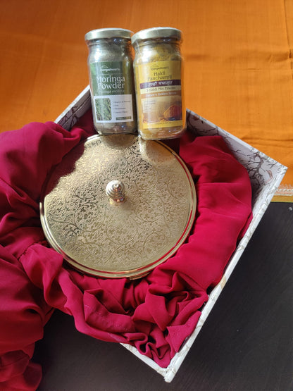 Spice and Herb Fusion Hamper – Brass Masala Box with 2 Spices