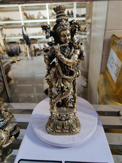 Brass Lord Krishna Idol | Flute playing Krishna Murti