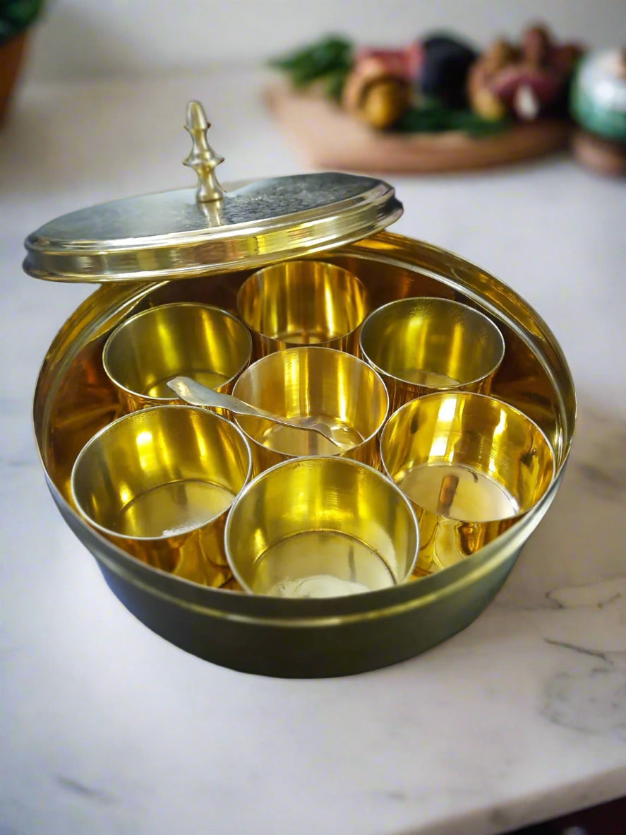 brass masala box