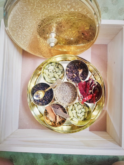Essence of Flavour: Brass Spice Box Gift Set - Hamper
