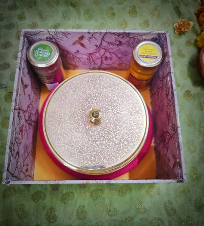 Spice and Herb Fusion Hamper – Brass Masala Box with 2 Spices
