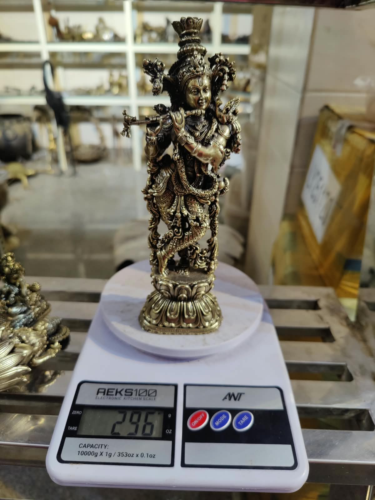Brass Lord Krishna Idol | Flute playing Krishna Murti