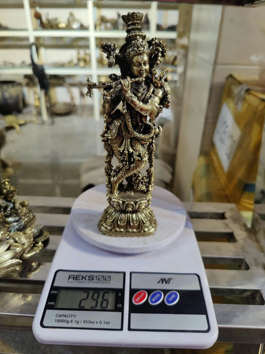 Brass Lord Krishna Idol | Flute playing Krishna Murti