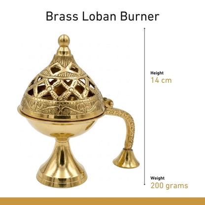 Pure Brass Loban Burner | Dhoop Dani | Incense Burner for Pooja & Home