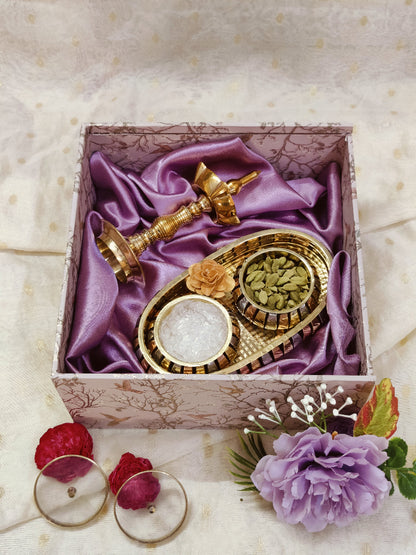 brass mukhwas boxgift set