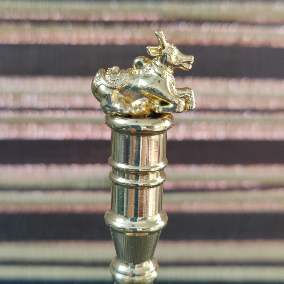 Brass bell for pooja room | Premium polished mandir ghanti (Nandi design)