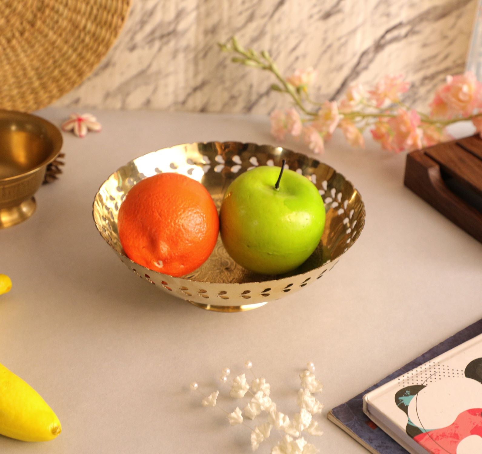 fruit bowl brass