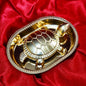 Pure Brass Kachhua & Plate Set with Kuber Yantra (Big) | Gift Box Included