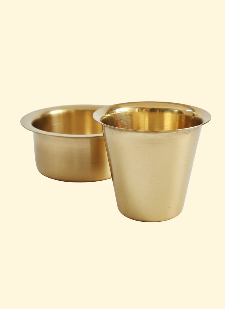 brass dabara set for coffee, South Indian Coffee Set, Davara Set, Davarah Tumbler