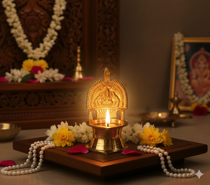 kamakshee deep lit in mandir