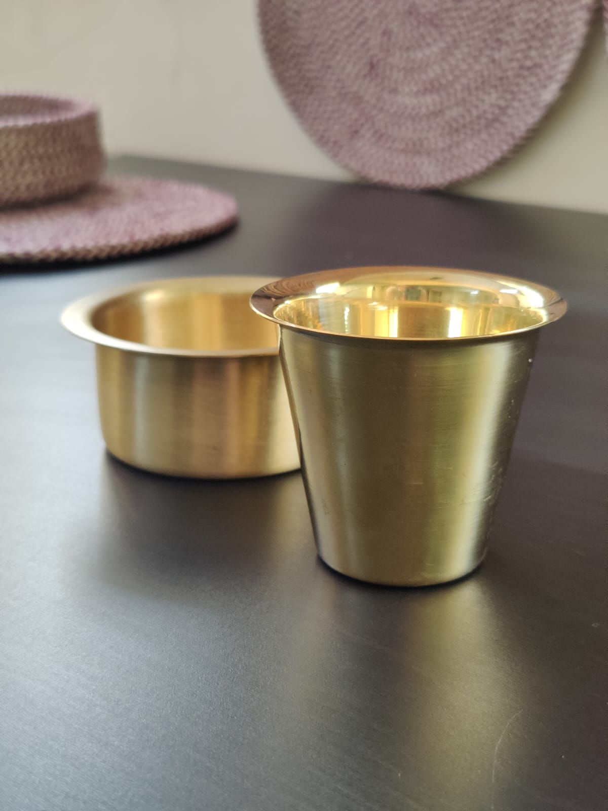 pure brass coffee dabara set