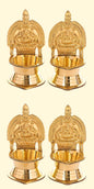 Kamakshi Vilakku brass oil lamp with size measurements shown